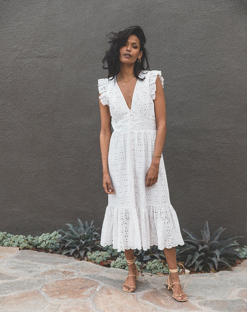 Shop Brielle Midi Dress Ivory | Cleobella